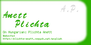 anett plichta business card